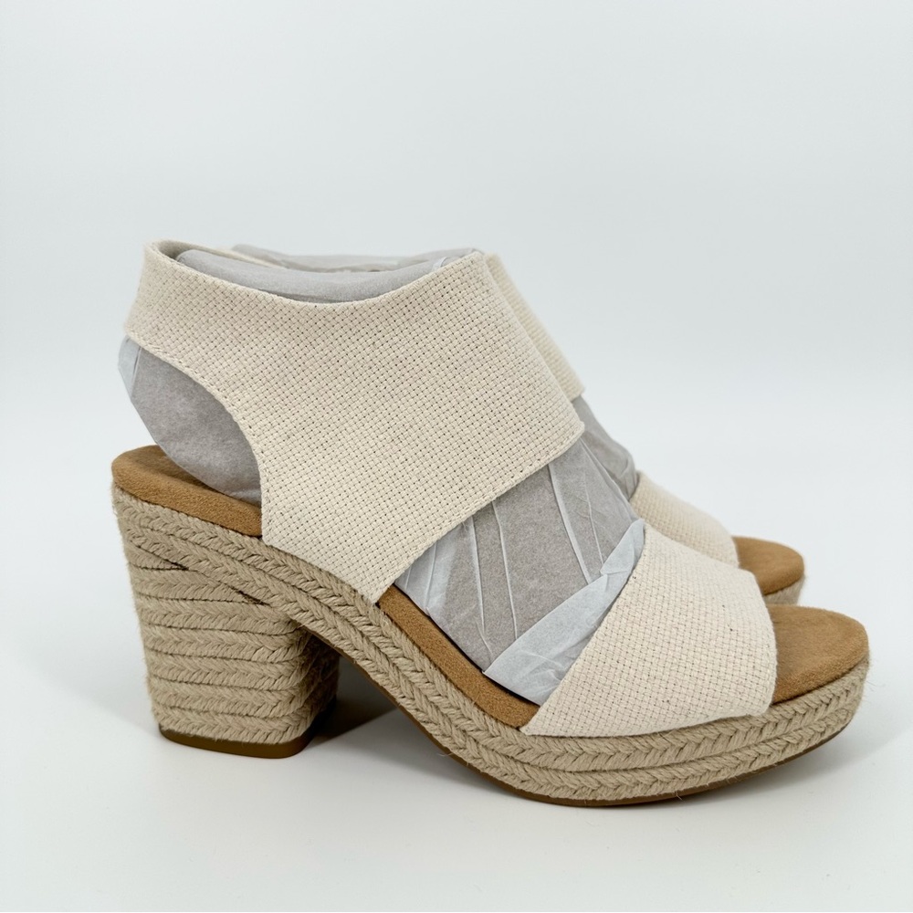Tom’s Majorca Rope Platform Sandal Natural Basket Weave - Picture 2 of 13